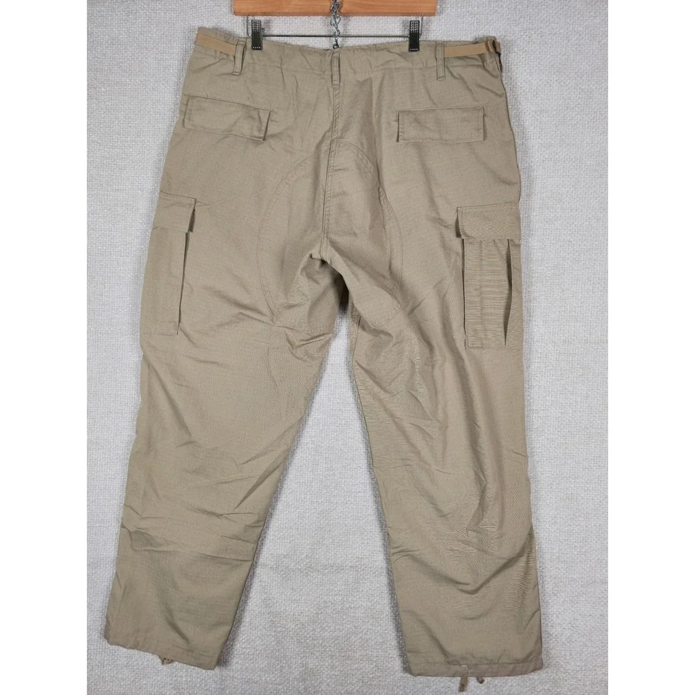 Tru-Spec Mens Tactical Cargo Pants Tan Ripstop Button‎ Fly XL Regular 42x32 USA